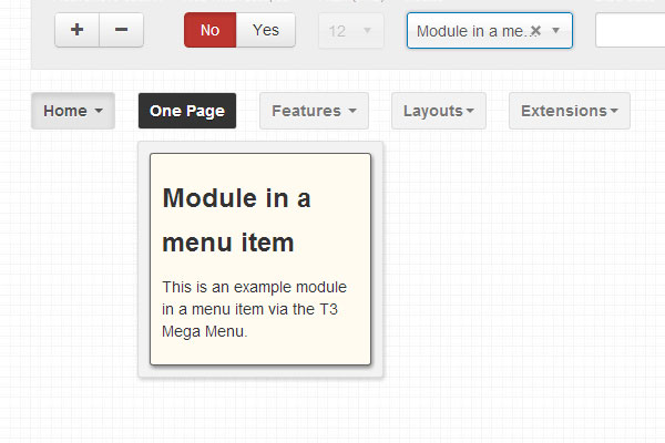 module added to mega menu dropdown