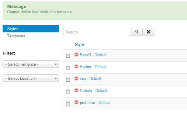 cannot delete last style