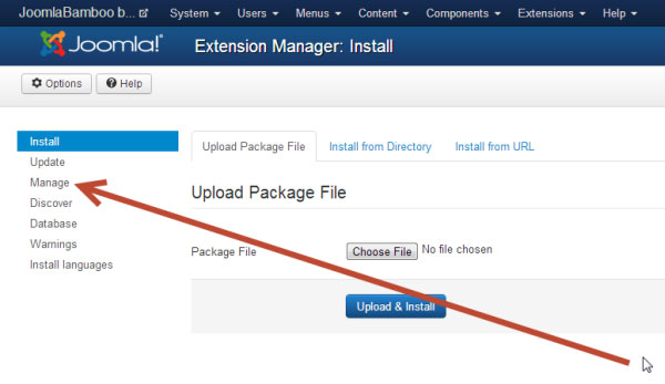 extension manager manage