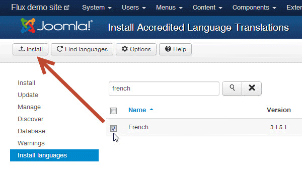 install french lanaguage Joomla3