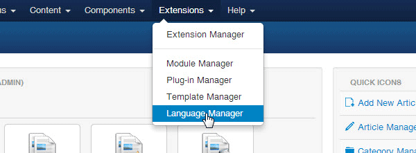joomla3 language manager