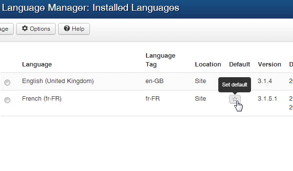 set language as default