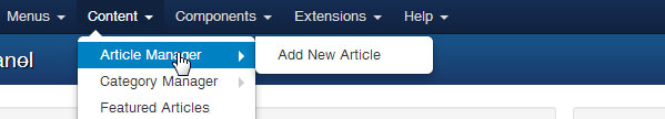 click joomla J3 article manager