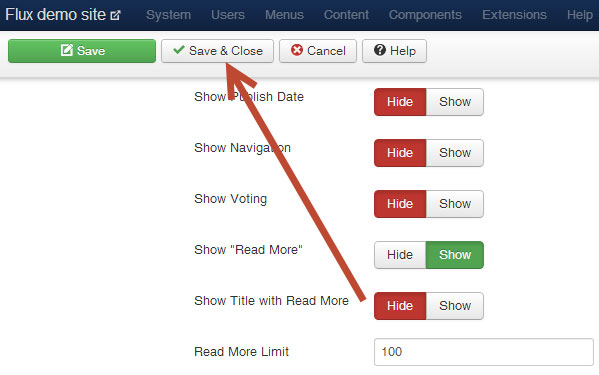 save and close in options