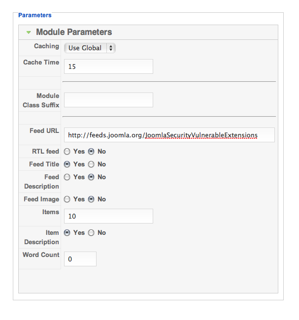 feedParameters