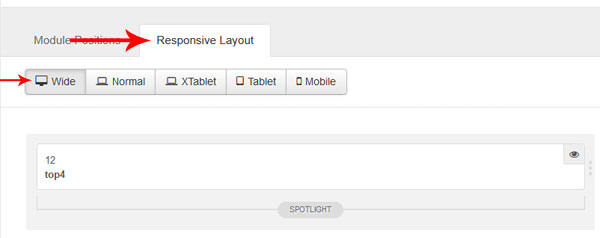 responsive layout width settings