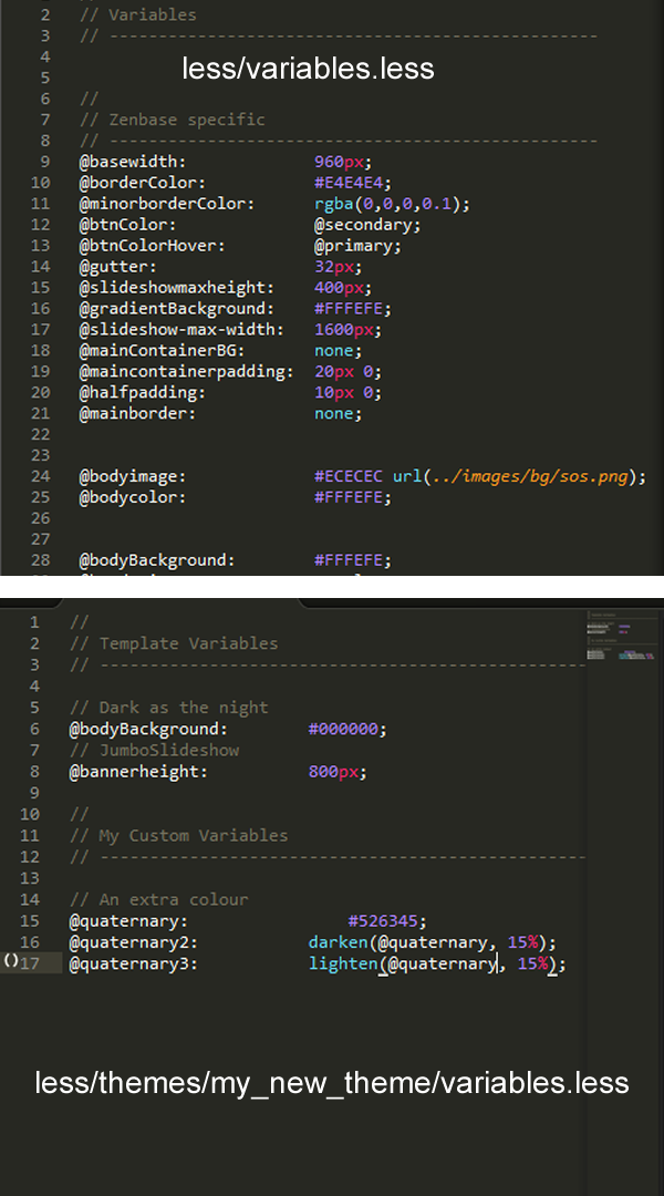 copying variables to the custom variables file