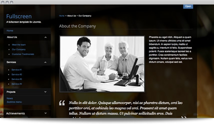 Fullscreen Joomla Template